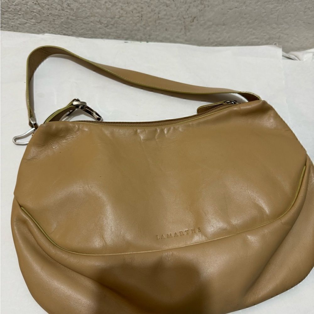 La Marthe nude color  Leather Shoulder Bag